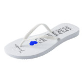 Tongs Cœur bleu royal de la mariée (Incliné)