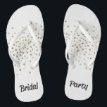 Tongs Coeur d'or de la fête de la nuptiale<br><div class="desc">Amusez-vous avec des accessoires de mariée. Parfait pour une soirée bachelorette ou pour une tenue assortie le grand jour.</div>