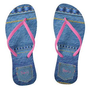 Tongs Coeur - Jean Look Flip Flops