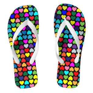 TONGS CŒURS ARC-EN-CIEL