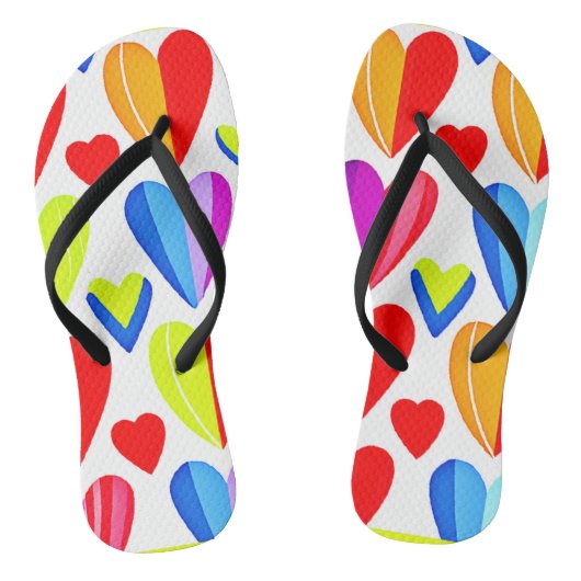Tongs Coeurs colorés Bliss : Motif (Semelle)