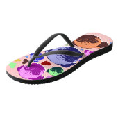 Tongs Coeurs d'amour de chiot de carlin (Incliné)