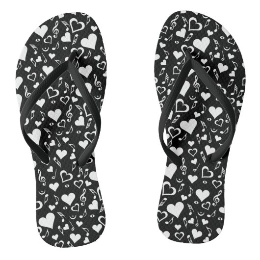 Tongs Cœurs et Notes de Musique (Semelle)