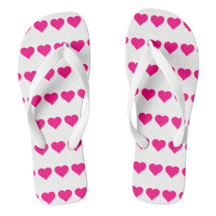 Tongs Cœurs roses classiques