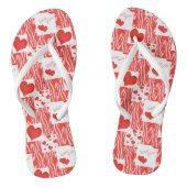 Tongs Cœurs rouges, amour. (Semelle)
