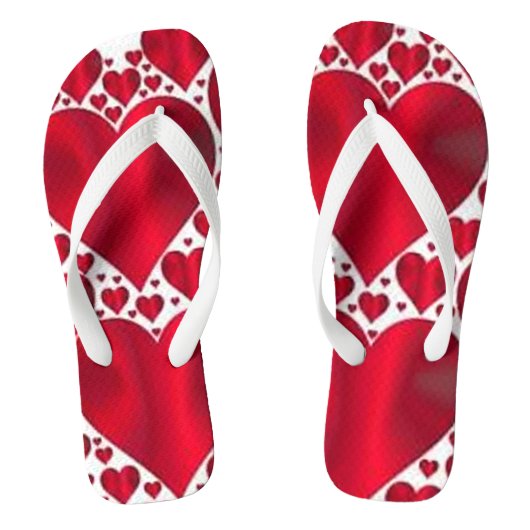 TONGS CŒURS ROUGES POUR LA SAINT-VALENTIN (Semelle)