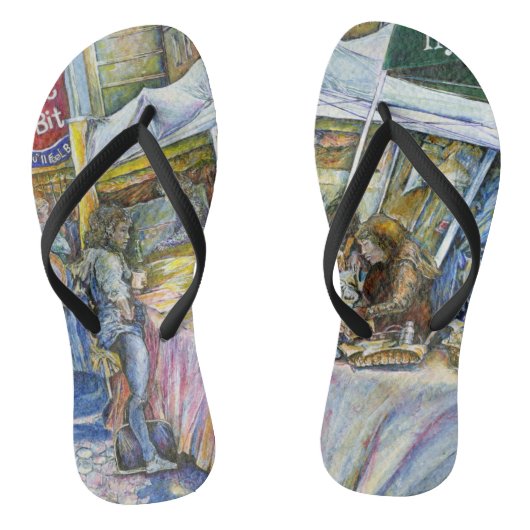 Tongs Coin de Flying Pig Farm et Wine a Bit. (Semelle)