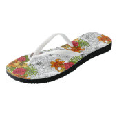 Tongs Colibris et bouquet tropical (Incliné)