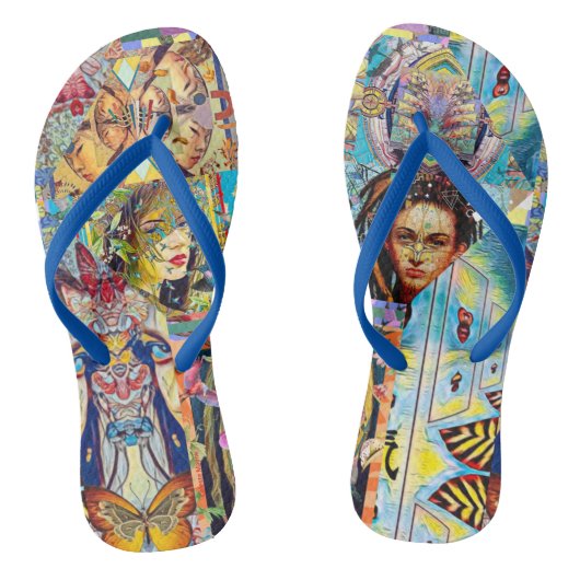 TONGS COLLAGE DE CONCEPTEUR DE PORTRAIT (Semelle)