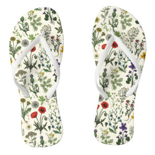 Tongs Collage de fleurs sauvages