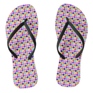 Tongs colorés à pois