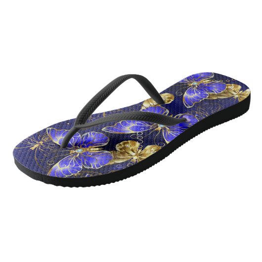 Tongs Composition avec papillons Sapphire (Incliné)