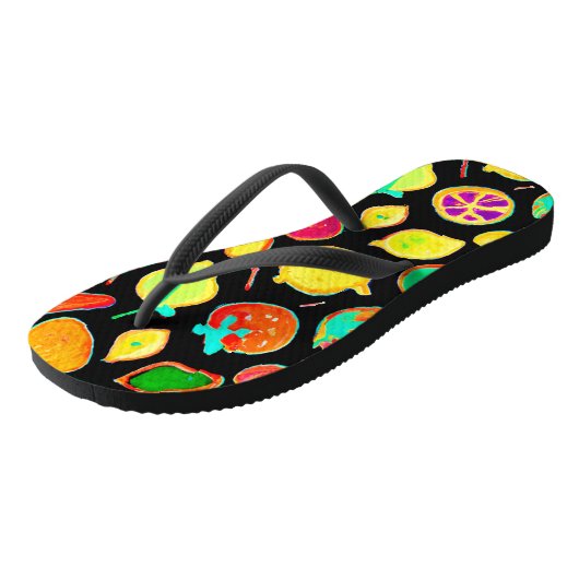 Tongs Conception de vision de néon fruité (Incliné)