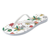 Tongs Conception des Doddles de Noël de l'Aube Main Uniq (Incliné)