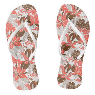 Tongs Contour Hawaii Tropical Lily et Protea Floral