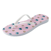 Tongs Cookie Monster et Cookies Motif rose (Incliné)