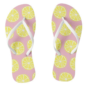 Tongs Cool Citrus jaune clair Citrus Motif en tranche de