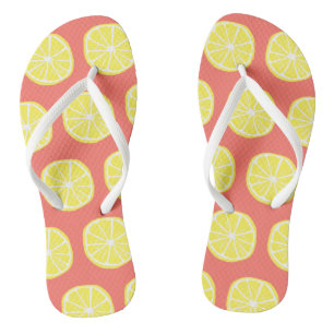 Tongs Cool Lumineuse Motif de tranche de citron jaune su