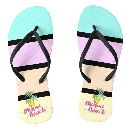 Tongs Cool Miami Beach Floride, Palm Trees Flip Flops (Semelle)