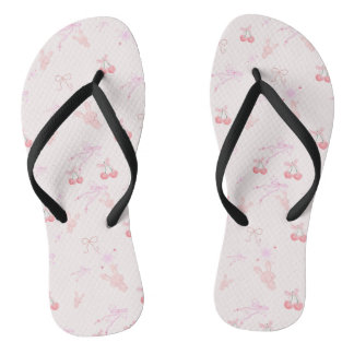 Tongs Coquette avec Lapins et Cerises