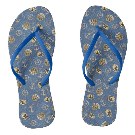Tongs coquillages bleu marine (Semelle)