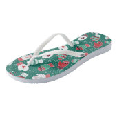 Tongs Cosy hiver Noël Mittens Motif en vert (Incliné)