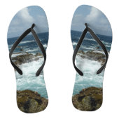 Tongs Côte rocheuse d'Aruba et océan bleu (Semelle)