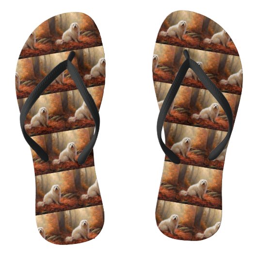 Tongs Coton De Tulear en automne Leaves automne Inspire (Semelle)