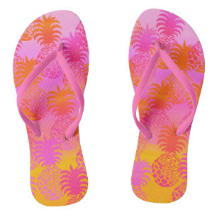 Tongs Coucher de soleil Hawaïen mélange ananas