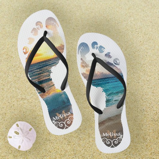 Tongs Coucher de soleil sur la plage Monogram