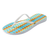 Tongs Couleur Turquoise Bleu Orange Jaune Motif (Incliné)