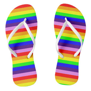 Tongs Couleurs arc-en-ciel rayures horizontales classiqu