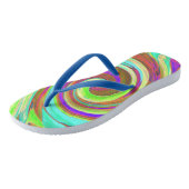 Tongs Couleurs d'automne cool Retro Peinture à spirale d (Incliné)