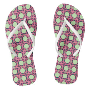 Tongs Couleurs de pastèque Motif géométrique
