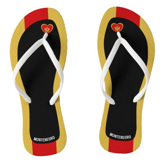 Tongs Couleurs du drapeau patriotique du Monténégro ravi (Semelle)