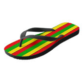 Tongs Couleurs du drapeau Rasta rayées (Incliné)