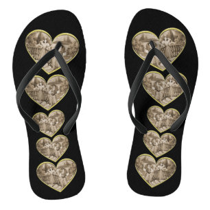 Tongs Couple Romantique Vintage, homme et femme amour