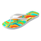 Tongs Coutume psychédélique fractale colorée (Incliné)