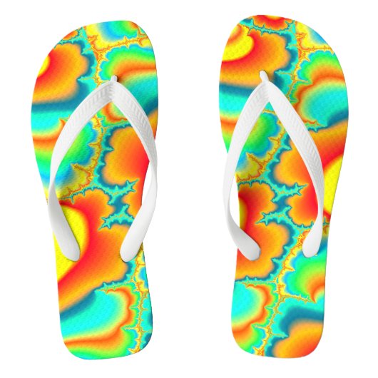 Tongs Coutume psychédélique fractale colorée (Semelle)