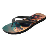 Tongs Crâne sur la plage (Incliné)