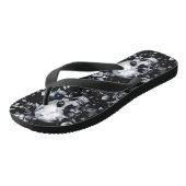 Tongs Crânes de jardin gothique et goth floral été (Incliné)