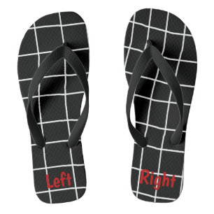 Tongs Crazy Black White Grille Unisexe