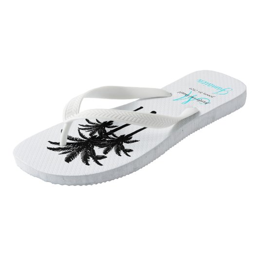 Tongs Custom Beach Jamaïque Mariage Flip Flops (Incliné)