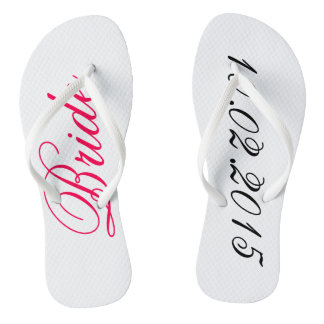 Tongs Custom Bride ajouter votre propre mariage date cad