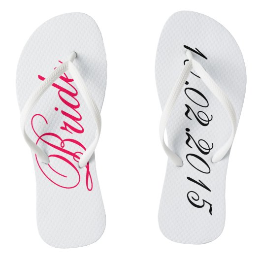 Tongs Custom Bride ajouter votre propre mariage date cad (Semelle)