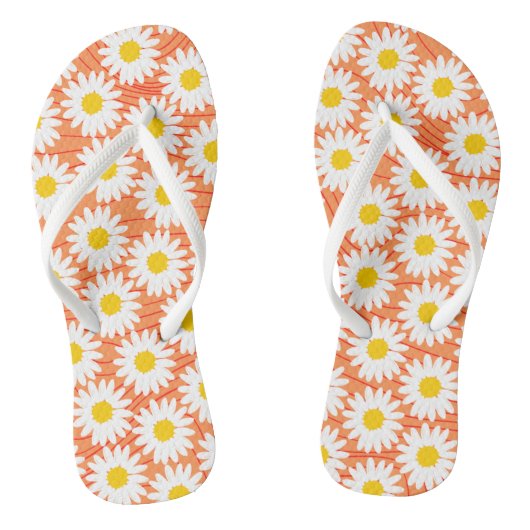 Tongs Cute Blanc Chamomile Orange Girl Flip Flops (Semelle)