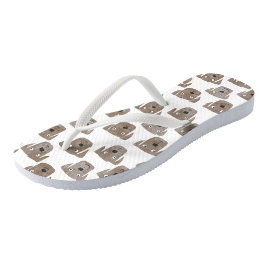 Tongs Cute Chocolat Labrador Retriever Chien Motif (Incliné)