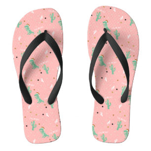 Tongs Cute Dino et Cactus On point
