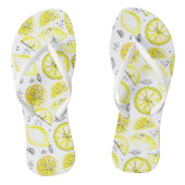 Tongs Cute Fraîche Citrus Citron Été Doodle Jaune Grand (Semelle)