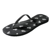 Tongs Cute Little Frogs Motif Frog Art Design Black (Incliné)